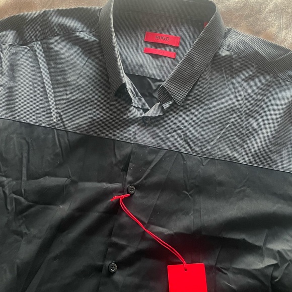 Hugo Boss Erhart Two Tone Shirt Sz L - Picture 4 of 10
